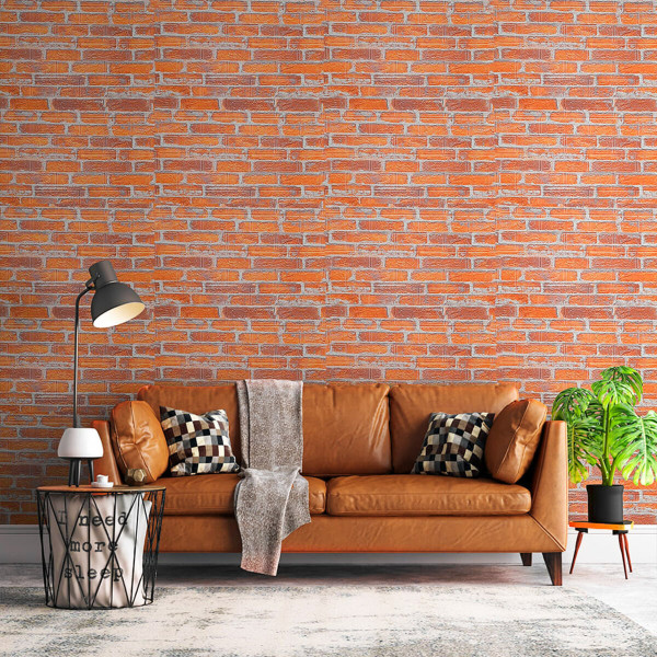 Декоративна 3D панель самоклейка 700х770х3мм Руда Катеринославська цегла (044-3) SW-00000696