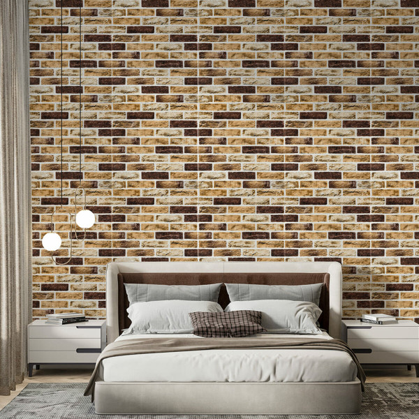 Самоклеюча 3D панель клінкер пісочний 700x700x4мм Клінкер пісочний цегла (415) SW-00000770