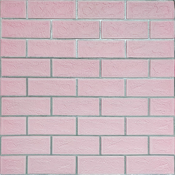 Панель стінова 700х700х5мм Рожева цегла зі сріблом SW-00001501