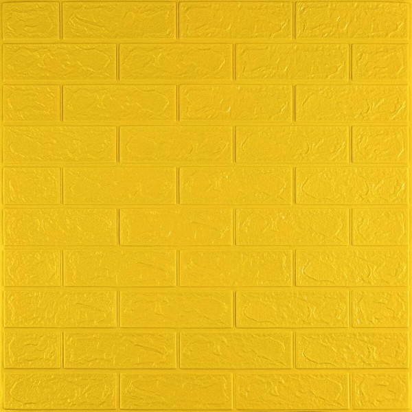 3D панель самоклеюча 700х770х3мм цегла Жовта (010-3) SW-00001894