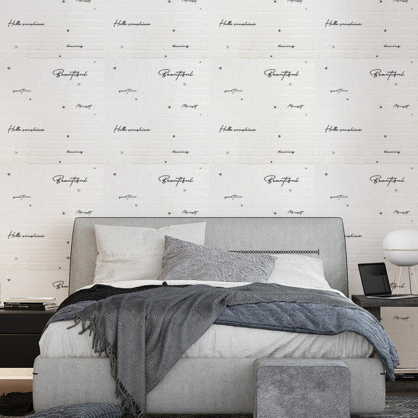 Панель стінова 3D 700х700х4мм Напис із сріблом SW-00001980