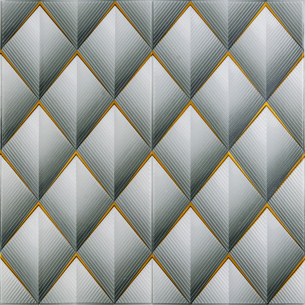 Панель стінова 3D 675х675х6мм Ромб сірий SW-00001986