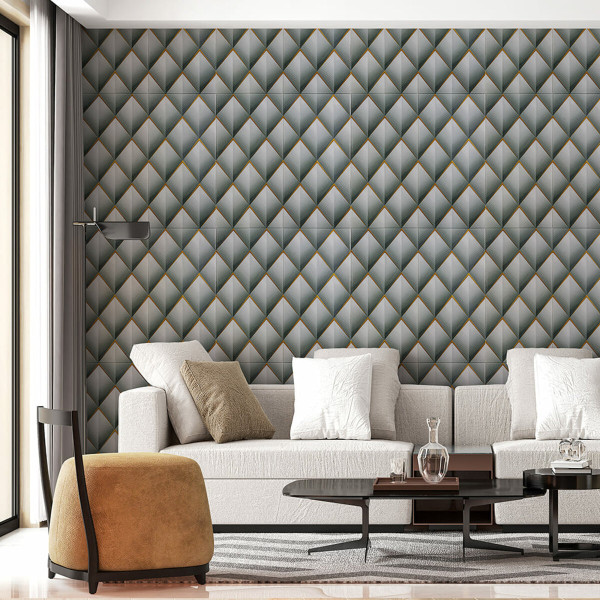 Панель стінова 3D 675х675х6мм Ромб сірий SW-00001986