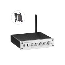 Підсилювач звуку AIYIMA A03 silver + блок живлення 24V. Bluetooth 5.0, AUX, 50Wx2+100W (TPA3116)