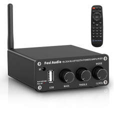 Підсилювач звуку Fosi Audio BL20A black + блок живлення 24V. Bluetooth 5.0, 2x100W