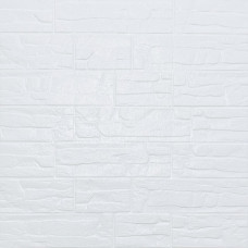 Самоклеюча декоративна 3D панель Камінь біла рвана цегла 700х770х5мм (155) SW-00000484