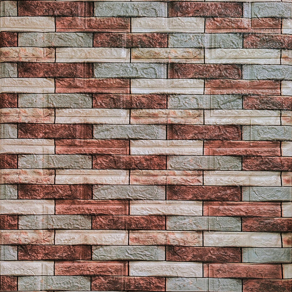 Декоративна 3D панель 700х770х3мм Коричнева цегла піщаник (340) SW-00000531