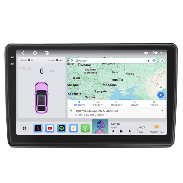 Штатная магнитола Lesko для Toyota Sienna II Рестайлинг 2005-2010 экран 9" 4/64 QLED CarPlay 4G Wi-Fi GPS 360 Prime