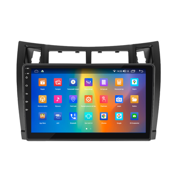 Штатная магнитола Lesko для Toyota Vitz II (XP90) 2005-2011 экран 9" 2/32Gb CarPlay 4G Wi-Fi GPS Prime