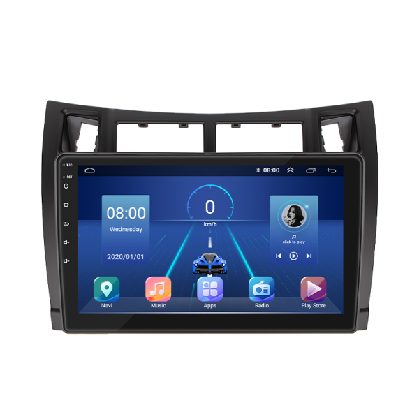 Штатная магнитола Lesko для Toyota Yaris II 2005-2009 экран 9" 4/64Gb 4G Wi-Fi GPS Top