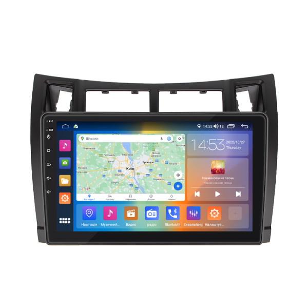 Штатная магнитола Lesko для Toyota Yaris II Рестайлинг 2009-2012 экран 9" 2/32Gb CarPlay 4G Wi-Fi GPS Prime