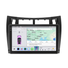 Штатная магнитола Lesko для Toyota Yaris II Рестайлинг 2009-2012 экран 9" 4/64 QLED CarPlay 4G Wi-Fi GPS 360 Prime