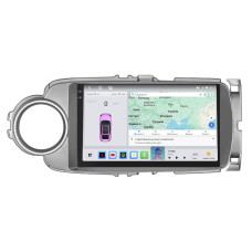 Штатная магнитола Lesko для Toyota Yaris III 2010-2014 экран 9" 4/64 QLED CarPlay 4G Wi-Fi GPS 360 Prime