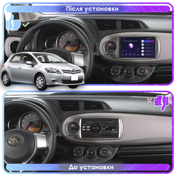 Штатная магнитола Lesko для Toyota Yaris III 2010-2014 экран 9" 2/32Gb 4G Wi-Fi GPS Top