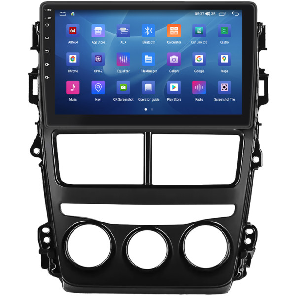 Штатная магнитола Lesko для Toyota Yaris III Рестайлинг 2 2017-2020 экран 9" 2/32Gb CarPlay 4G Wi-Fi GPS Prime