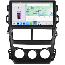 Штатная магнитола Lesko для Toyota Yaris III Рестайлинг 2 2017-2020 экран 9" 4/64 QLED CarPlay 4G Wi-Fi GPS 360 Prime