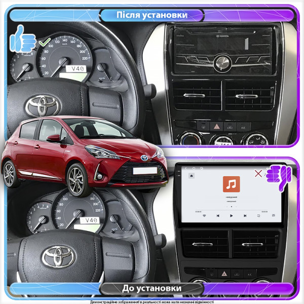 Штатная магнитола Lesko для Toyota Yaris III Рестайлинг 2 2017-2020 экран 9" 4/64 QLED CarPlay 4G Wi-Fi GPS 360 Prime