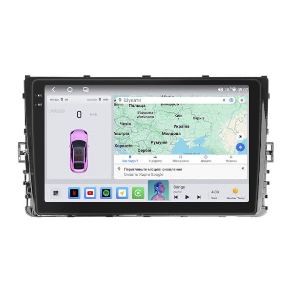 Штатная магнитола Lesko для Volkswagen Arteon I Рестайлинг 2020-н.в. экран 9" 4/64 QLED CarPlay 4G Wi-Fi GPS 360 Prime