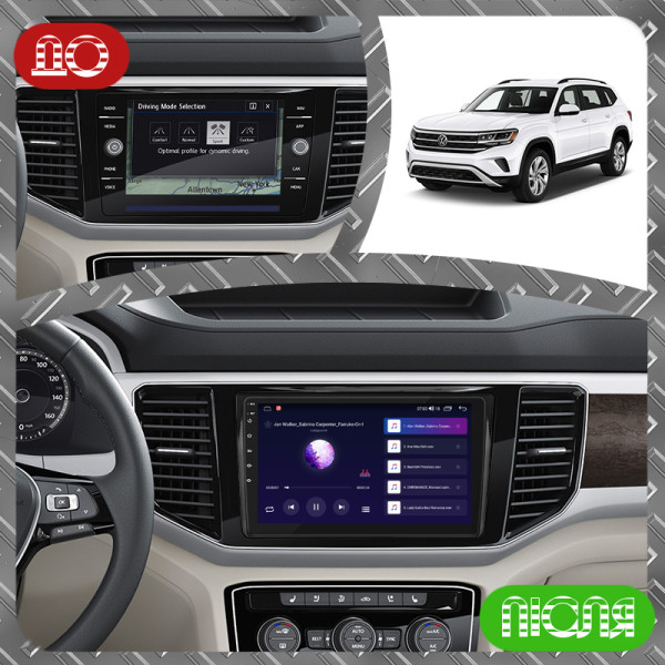Штатная магнитола Lesko для Volkswagen Atlas I 2017-2020 экран 9" 2/32Gb CarPlay 4G Wi-Fi GPS Prime