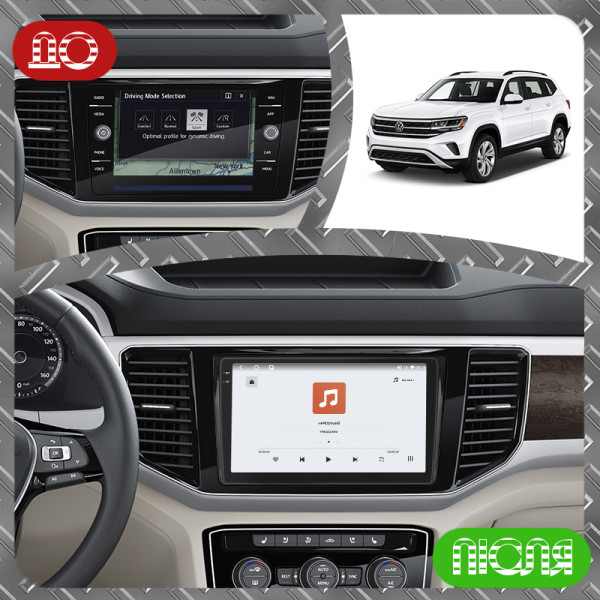 Штатная магнитола Lesko для Volkswagen Atlas I 2017-2020 экран 9" 4/64 QLED CarPlay 4G Wi-Fi GPS 360 Prime