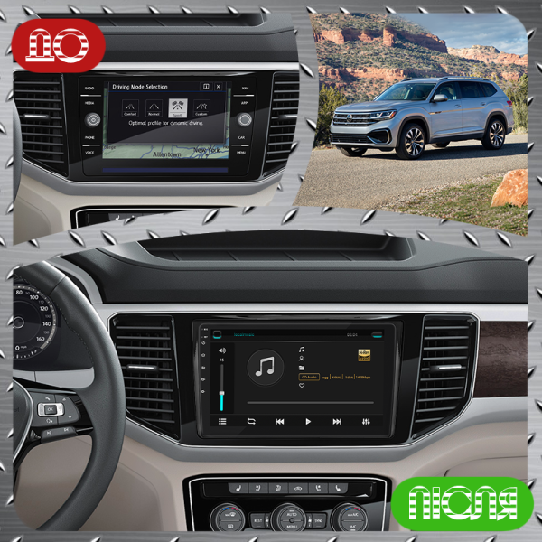 Штатная магнитола Lesko для Volkswagen Atlas I Рестайлинг 2020-н.в. экран 9" 6/128Gb 4G Wi-Fi GPS Top