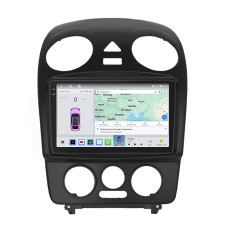 Штатная магнитола Lesko для Volkswagen Beetle I (A4) Рестайлинг 2005-2010 экран 9" 4/64 QLED CarPlay 4G Wi-Fi GPS 360 Prime