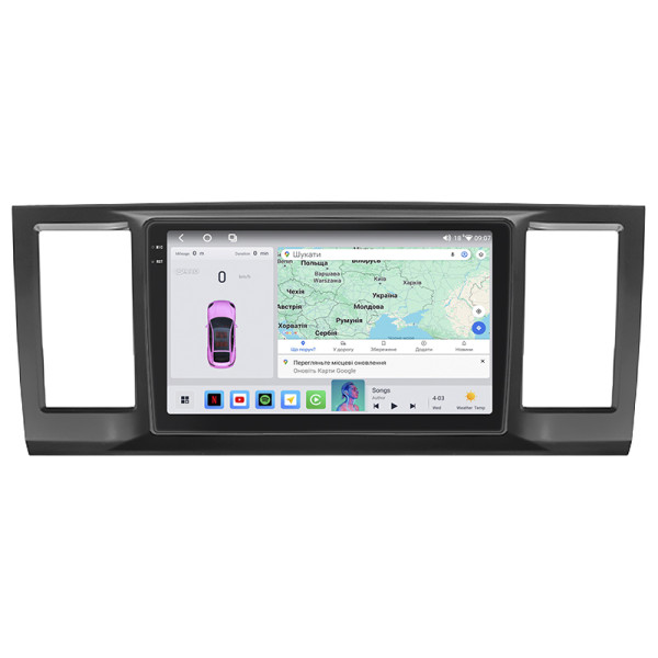 Штатная магнитола Lesko для Volkswagen Caravelle T6 2015-2020 экран 9" 4/64 QLED CarPlay 4G Wi-Fi GPS 360 Prime