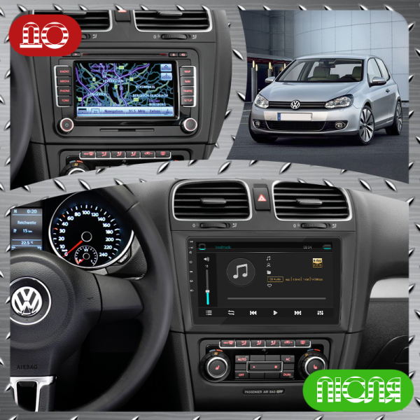 Штатная магнитола Lesko для Volkswagen Golf VI 2008-2012 экран 9" 2/32Gb 4G Wi-Fi GPS Top