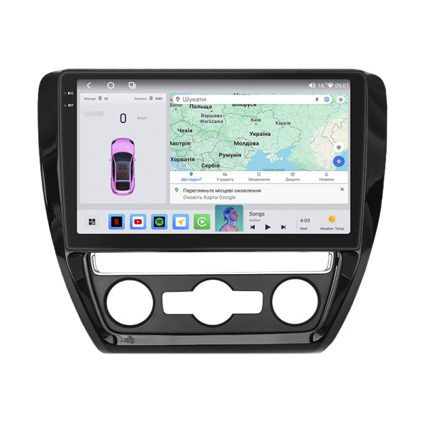 Штатная магнитола Lesko для Volkswagen Jetta VI 2010-2015 экран 10" 4/64 QLED CarPlay 4G Wi-Fi GPS 360 Prime