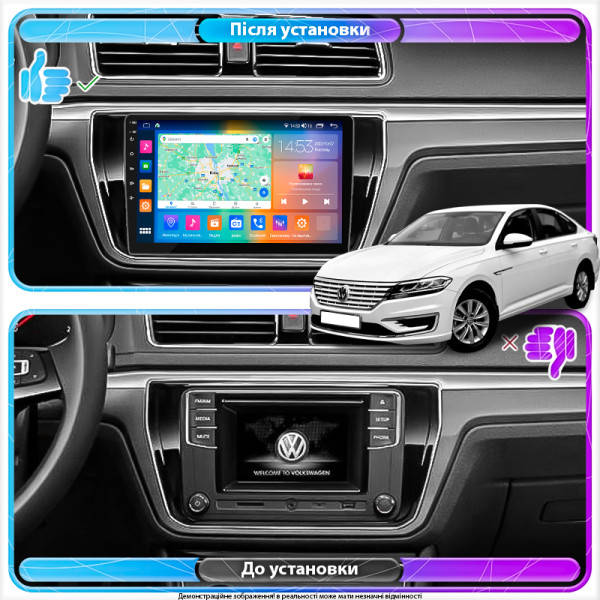 Штатная магнитола Lesko для Volkswagen Lavida II 2015-2018 экран 10" 4/64Gb CarPlay 4G Wi-Fi GPS Prime