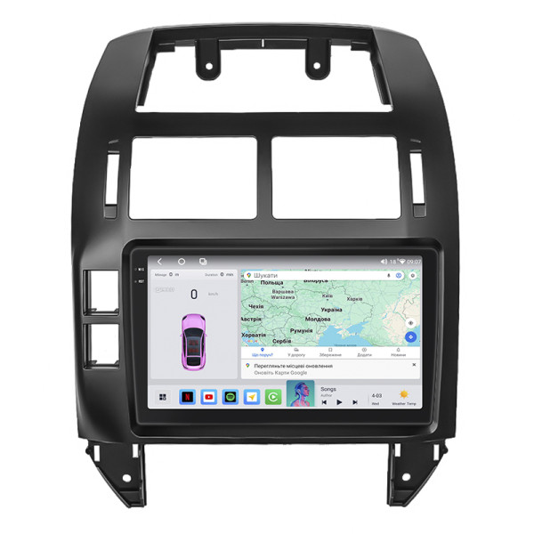 Штатная магнитола Lesko для Volkswagen Polo IV 2001-2005 экран 9" 4/64 QLED CarPlay 4G Wi-Fi GPS 360 Prime