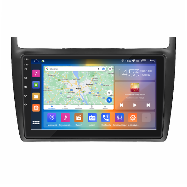 Штатная магнитола Lesko для Volkswagen Polo V 2009-2015 экран 9" 4/64Gb CarPlay 4G Wi-Fi GPS Prime