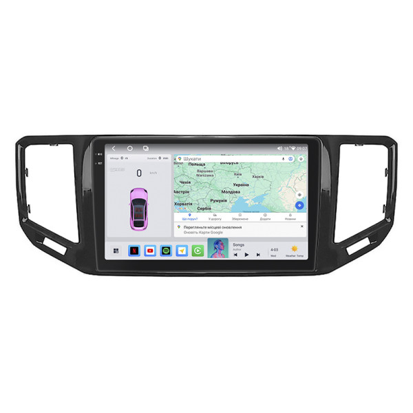 Штатная магнитола Lesko для Volkswagen Teramont I Рестайлинг 2021-н.в. экран 10" 4/64 QLED CarPlay 4G Wi-Fi GPS 360 Prime