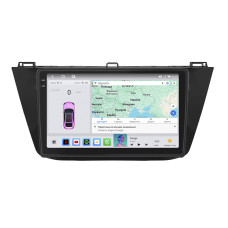 Штатная магнитола Lesko для Volkswagen Tiguan II Рестайлинг 2020-н.в. экран 10" 4/64 QLED CarPlay 4G Wi-Fi GPS 360 Prime