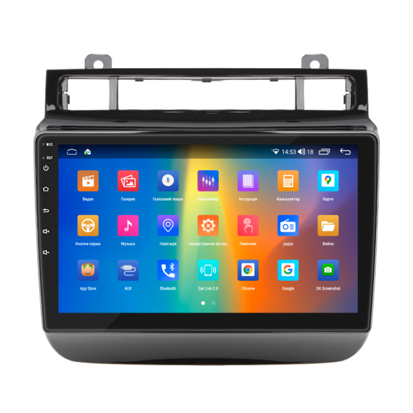 Штатная магнитола Lesko для Volkswagen Touareg II Рестайлинг 2014-2018 экран 9" 4/64Gb CarPlay 4G Wi-Fi GPS Prime