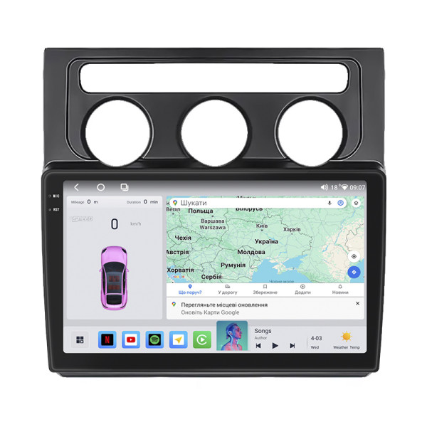Штатная магнитола Lesko для Volkswagen Touran I 2003-2006 экран 10" 4/64 QLED CarPlay 4G Wi-Fi GPS 360 Prime