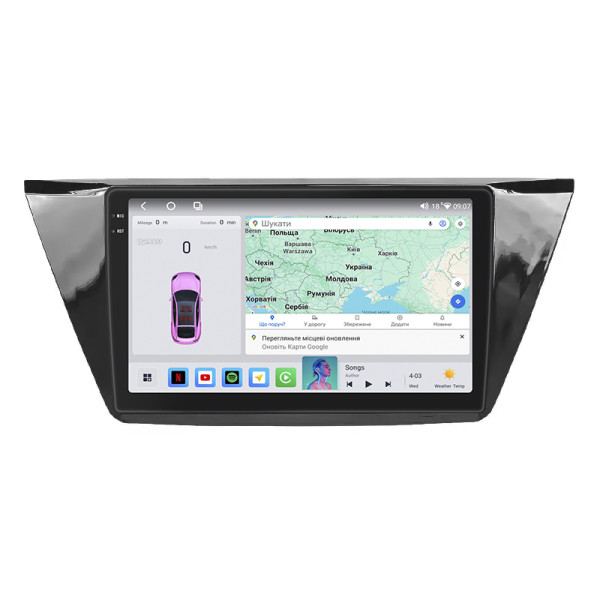 Штатная магнитола Lesko для Volkswagen Touran III 2015-н.в. экран 10" 4/64 QLED CarPlay 4G Wi-Fi GPS 360 Prime