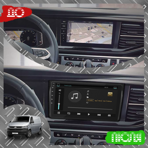 Штатная магнитола Lesko для Volkswagen Transporter T6 Рестайлинг 2019-н.в. экран 9" 6/128Gb 4G Wi-Fi GPS Top