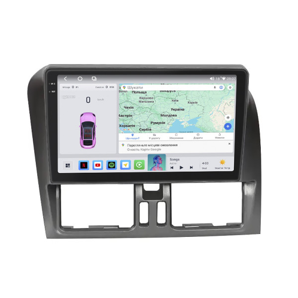 Штатная магнитола Lesko для Volvo XC60 I 2008-2013 экран 9" 4/64 QLED CarPlay 4G Wi-Fi GPS 360 Prime