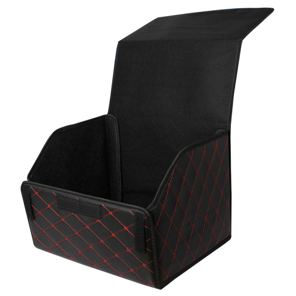 Автомобильный органайзер ZWX-002 Black-Red компактный вместительный два отдела для хранения на липучке с ручкой  40*30*30 см