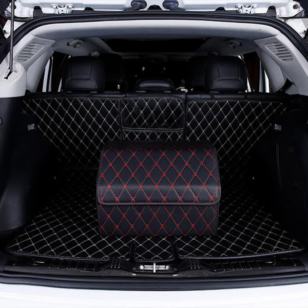 Автомобильный органайзер ZWX-002 Black-Red компактный вместительный два отдела для хранения на липучке с ручкой  40*30*30 см