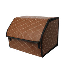 Автомобильный органайзер ZWX-002 Brown-Gold компактный вместительный два отдела для хранения на липучке с ручкой  55*30*30 см