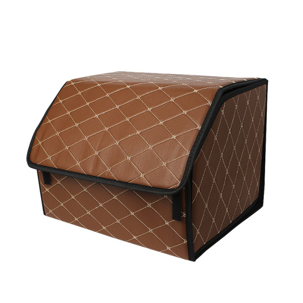 Автомобильный органайзер ZWX-002 Brown-Gold компактный вместительный два отдела для хранения на липучке с ручкой  55*30*30 см