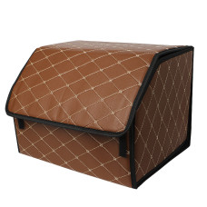 Автомобильный органайзер ZWX-002 Brown-Gold компактный вместительный два отдела для хранения на липучке с ручкой  65*30*30 см