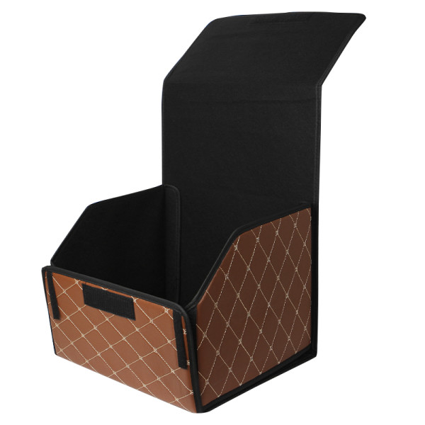 Автомобильный органайзер ZWX-002 Brown-Gold компактный вместительный два отдела для хранения на липучке с ручкой  65*30*30 см