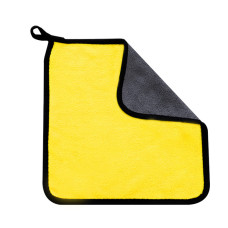 Двухстороннее микрофибровое полотенце для сушки кузова авто Yellow + Gray 30*60 см