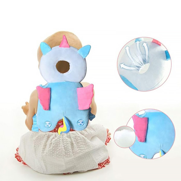 Детская защитная подушка - рюкзак Tochang для защиты головы при падении подголовник Единорог