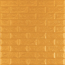 3D панель самоклеюча 700х770х5мм цегла Золото (011-5) SW-00000147