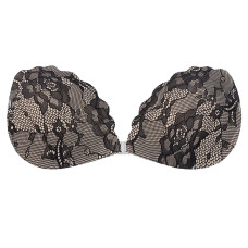 Бюстгальтер-невидимка Fly Bra G00D89 с эффектом Рush Up без бретелей кружевной лиф Черный D