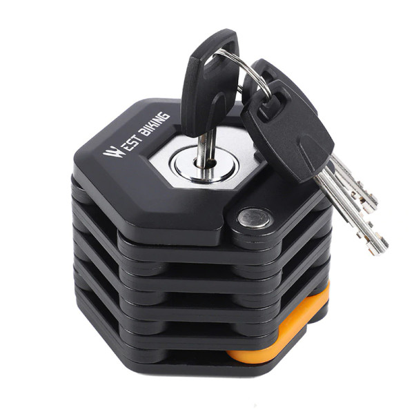 Замок велосипедный West Biking 0705045 SD001 ключ 0,85 m